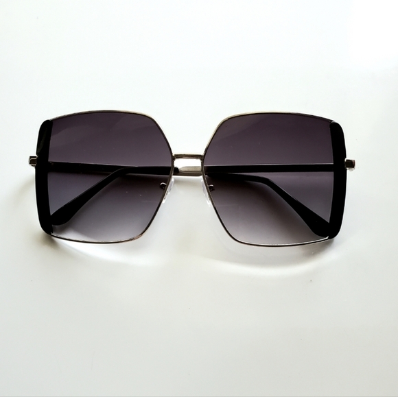 Accessories - Silver and Black Square Sunglasses
